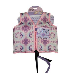 Kids Tie-Dye Swim Vest Medium/Large 33-55 Lbs 22" Chest BH Brand